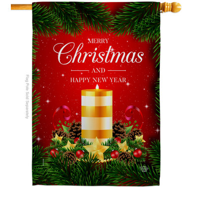 Double Sided 40 in. H x 28 in. W Polyester Christmas House Flag