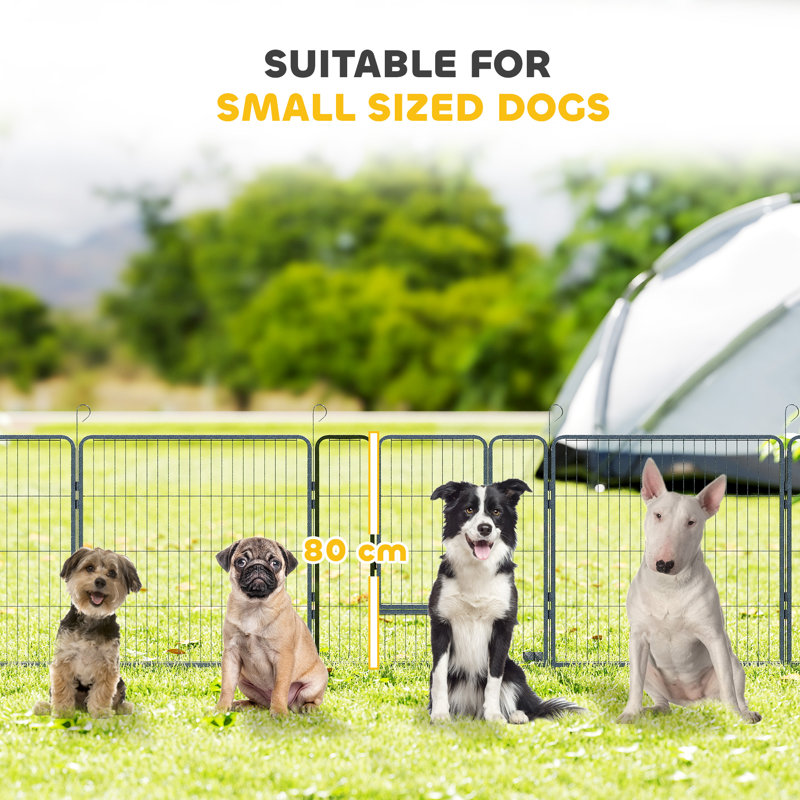 60cm H Panel Metal Pet Barrier With Door, 80cm H x 480cm W x 160cm D