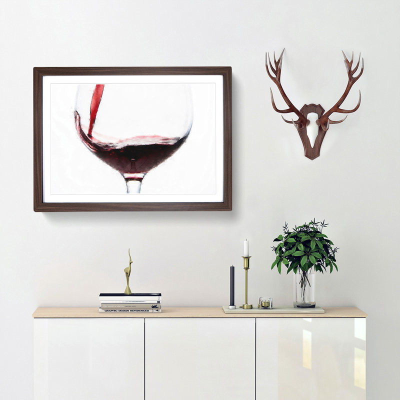 Pouring of the Red Wine - Framed Print, 45cm H x 63cm W x 2cm D, Walnut Framed