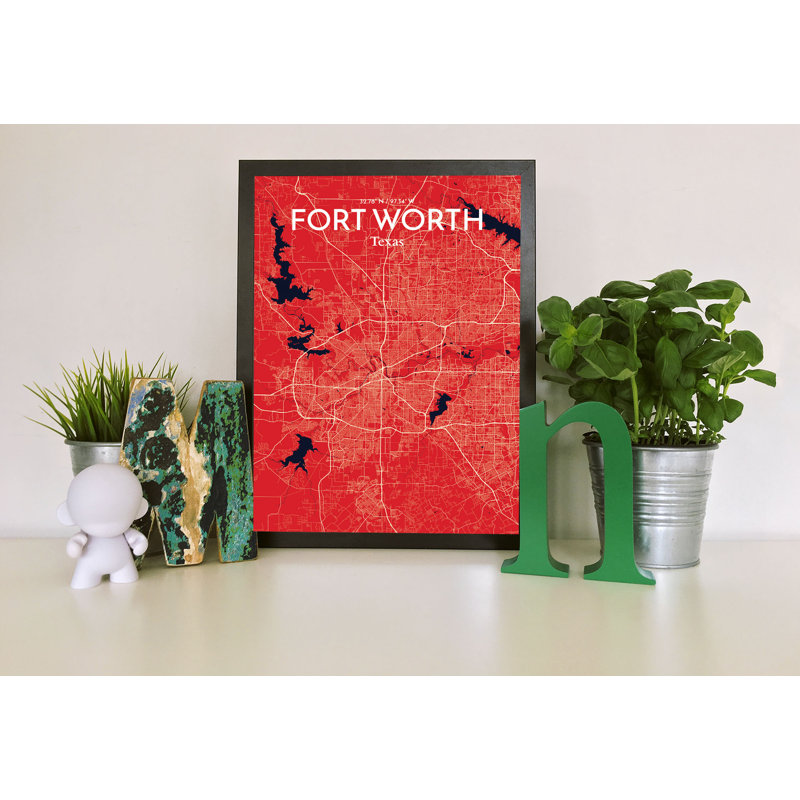 Fort Worth City Map - No Frame Print, 91.4cm H x 61cm W x 0.13cm D
