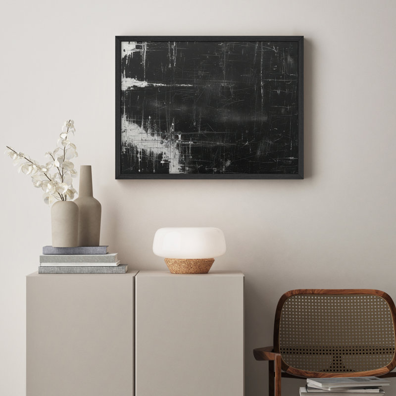 Reproduction d'art encadrée abstraite pour décoration intérieure moderne - 11 po x 14 po, H 11 po x l 14 po, Blanc