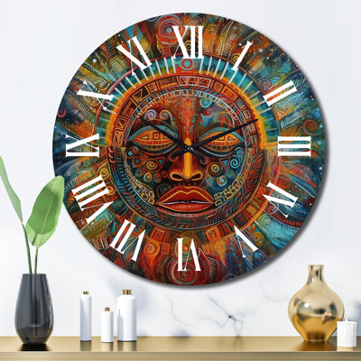 Horloge murale abstraite spirituelle et chamanique