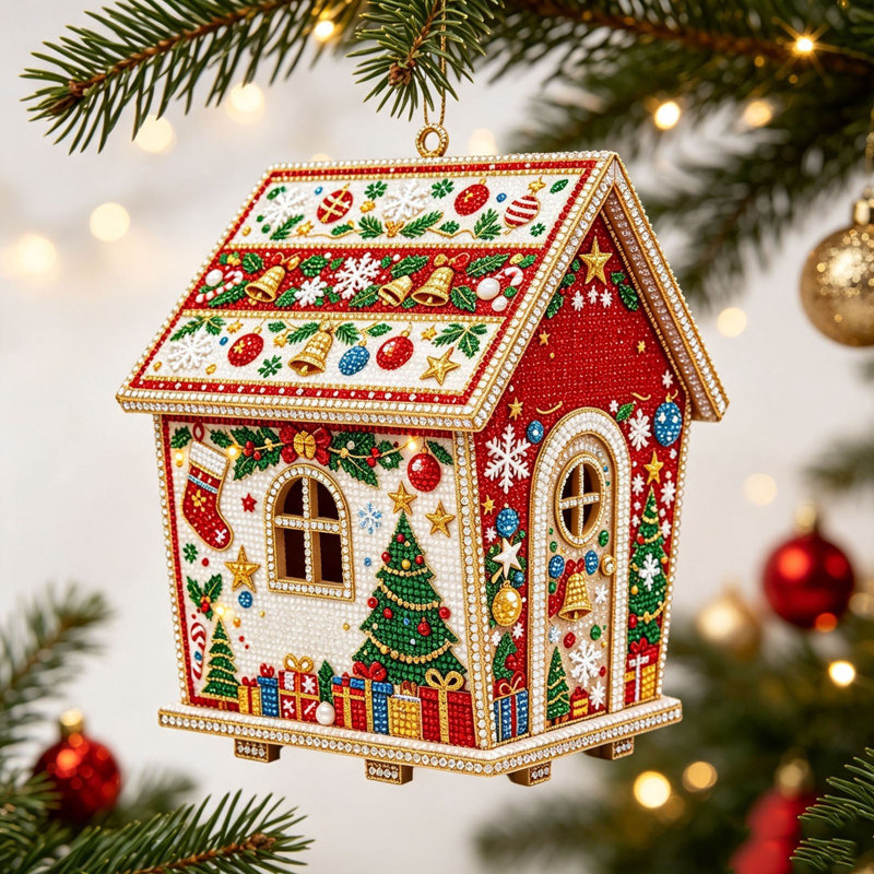 Décorations de Noël, perle de Noël et ensemble de peinture, décorations de Noël pour les fêtes, cadeaux faits à la main