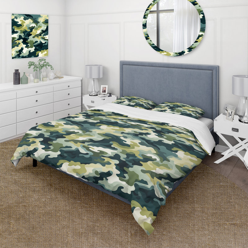 Ensemble de housse de couette Vintage Camo Nostalgia I, Housse de couette pour très grand lit et 2 très