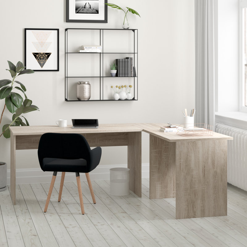 L-Shaped Desk Shell, Oak