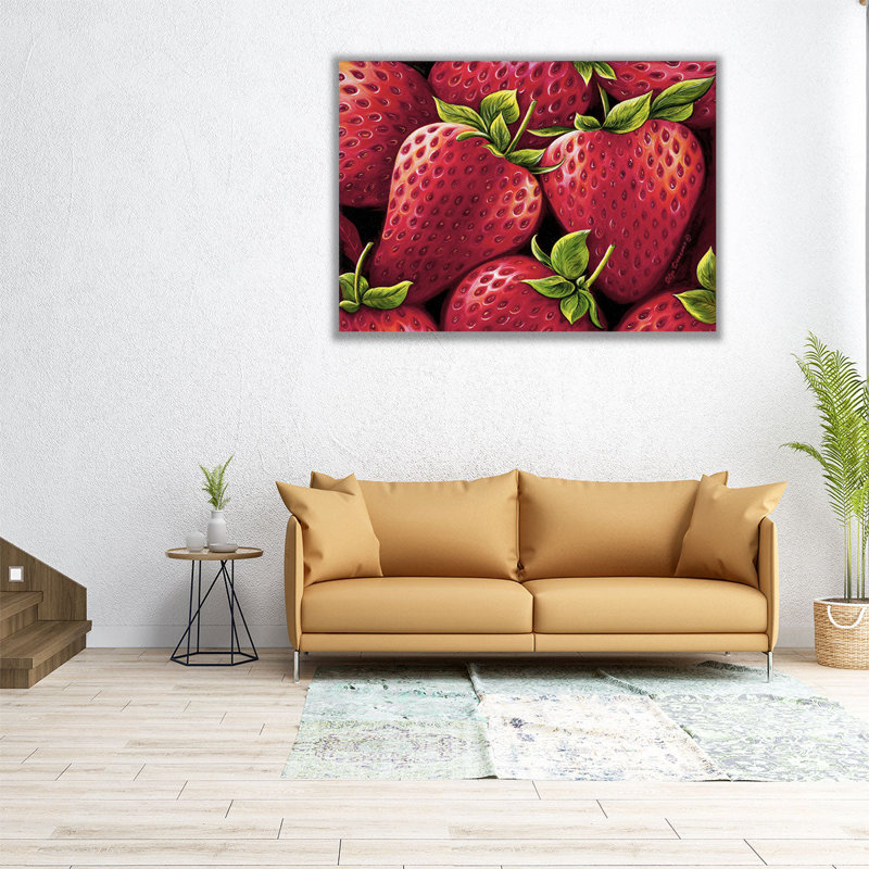 Fraises Olga Dorenko - reproduction d'art sur toile, H 12 po x l 16 po