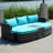 Anazco 89'' Wide Curved Patio Daybed with Cushions-90655526-64613536