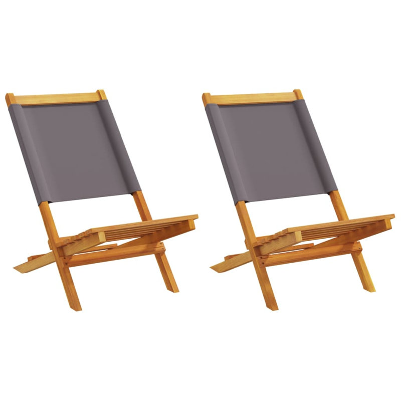 24-4 Polyester/Polyester Blend Garden Chair With Cushion Folding Chair Set, Anthracite