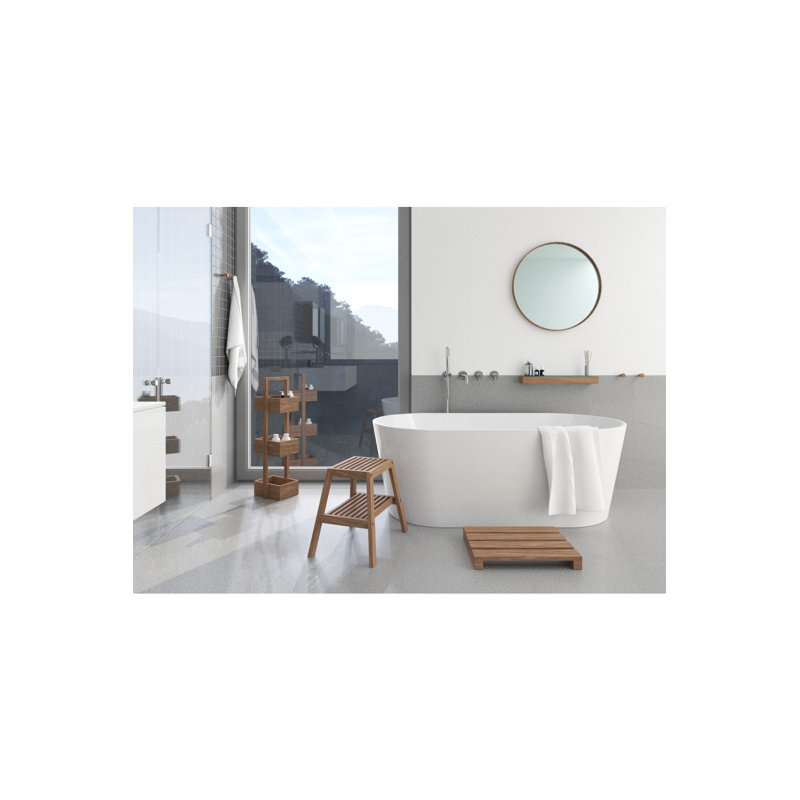 Solid Wood Accent Stool, Brown
