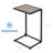 2-Pack Horizontal C-Shaped Side Table Gray