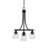 Paramount 3 Light Downlight Chandelier Shown In Matte Black Finish With 4.5” Square Clear Bubble Glass