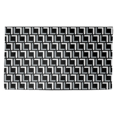 Tapis géométrique gris / noir / blanc