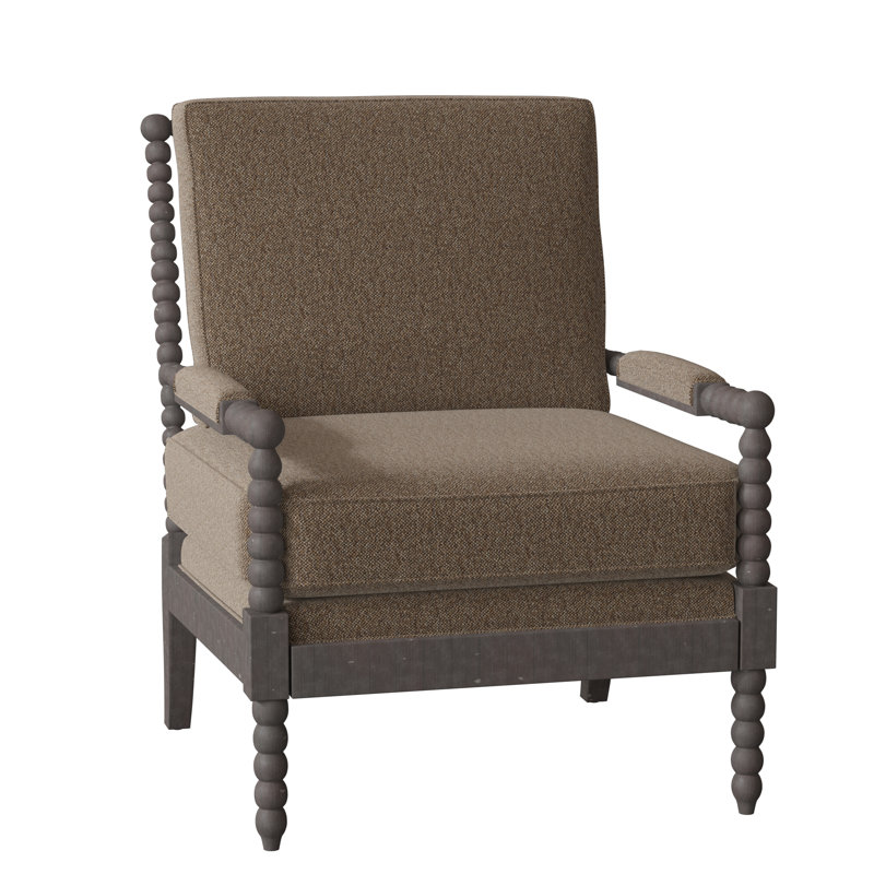 Griffin Upholstered Armchair, Charcoal, Hazelnut (9508 17)