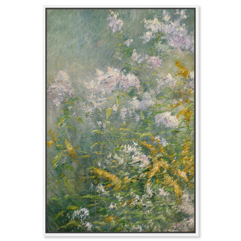 Art mural Vase sur toile Meadow Flowers, Cadre blanc, H 46 po x l 31 po