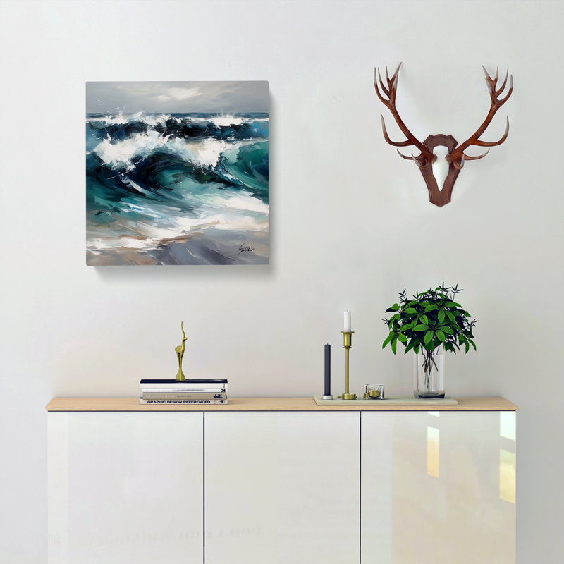 Ocean Modern Art - Wrapped Canvas, 35cm H x 35cm W x 3cm D