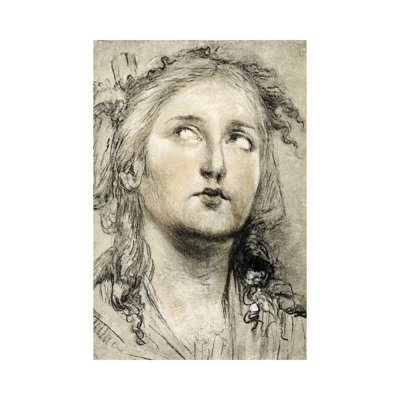 Head Study Of A Girl by Elisabeth Louise Vigee Le Brun - Wrapped Canvas Painting