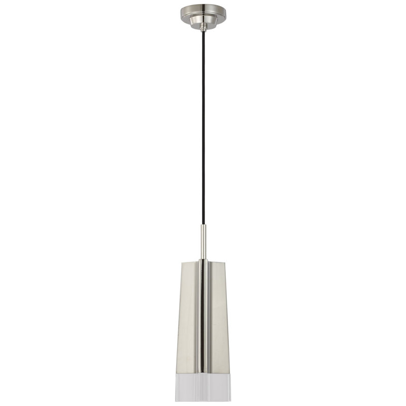 Thomas O'Brien Matcha Single Light Pendant in Bronze with Clear Glass, Polished Nickel