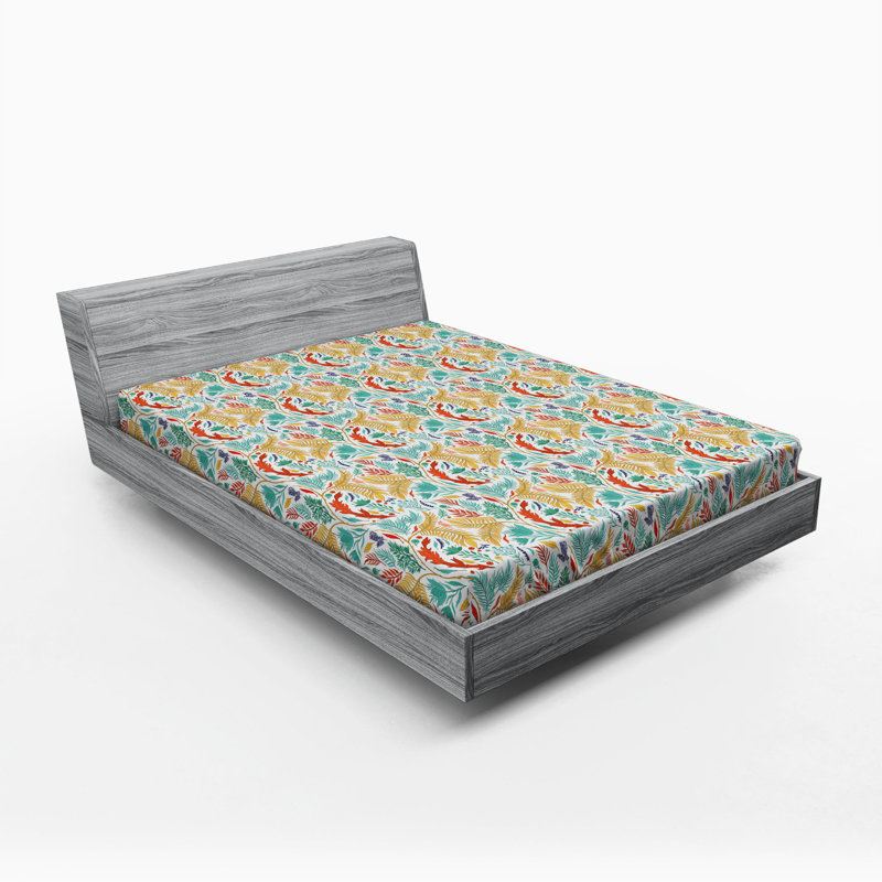 Microfiber Floral Fitted Sheet, Queen Fitted Sheet