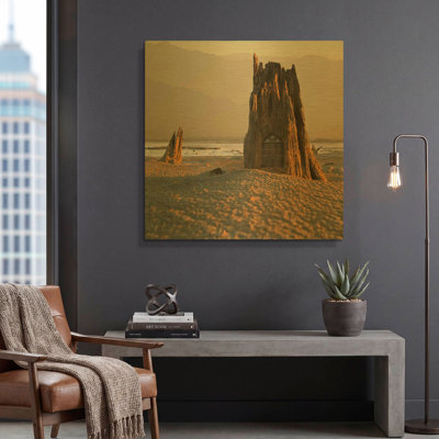 'Chapel' By Dariusz Klimczak Gold Metal Wall Art, 36" x 36"