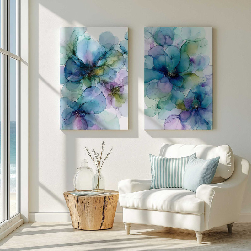 Blooming Mirage, ensemble de 2 impressions, 12 po x 8 po, Toile tendue