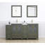  Meuble-lavabo autoportant moderne à double cuve 72 po avec plateau en céramique et miroirs assortis-106870371