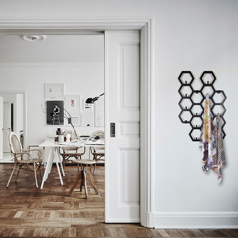 Kristie Steel Wall 12 - Hook Wall Mounted Coat Rack