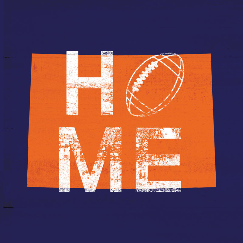 Home Football Broncos - Wrapped Canvas Print, 30cm H x 30cm W