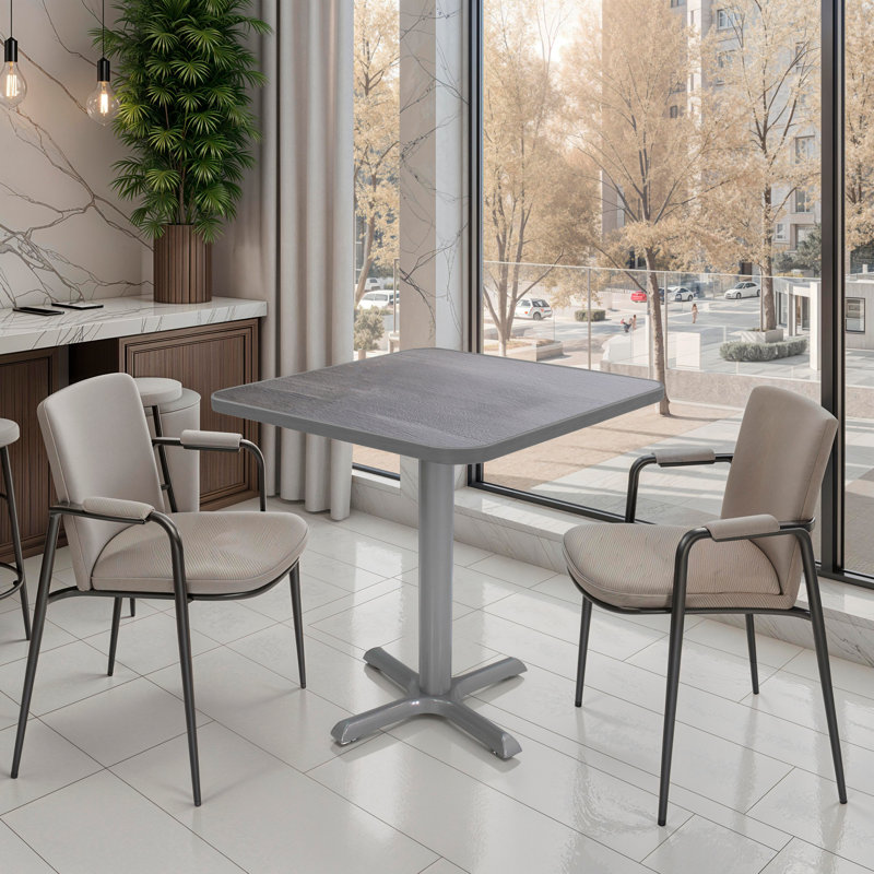 Table de pause carrée 30 po L, gris, gris