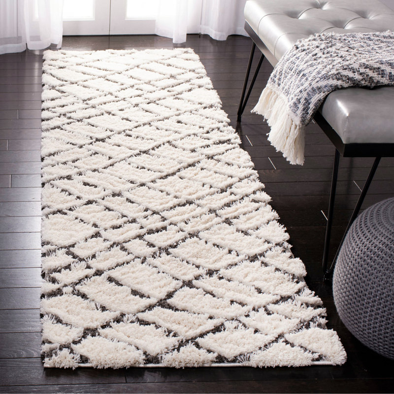 Sparta Shag Performance Geometric Rug, Runner 2'3" x 8'