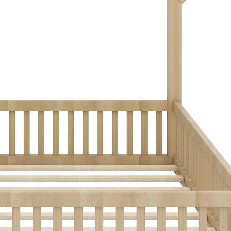 Lit plateforme avec garde-corps Wood House