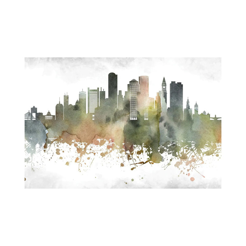 Boston Skyline by WallDecorAddict - Wrapped Canvas Painting, 152.5 cm H x 101.5 cm W