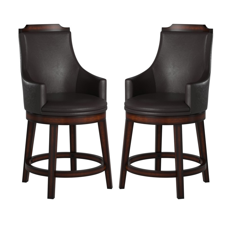 Janorris Swivel Upholstered Counter Stool with Solid Wood Frame, Extra Tall (41.25” Seat Height)