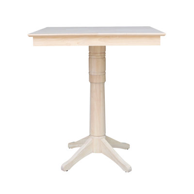 Herna Bar Height Solid Wood Pedestal Dining Table