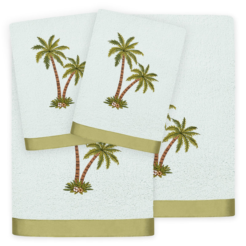 4 Piece Turkish Cotton Towel Set, Aqua
