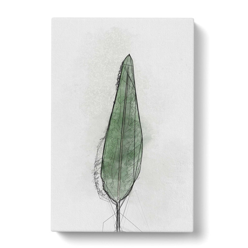 Green Leaf In Abstract - Wrapped Canvas Print, 50cm H x 35cm W x 3cm D