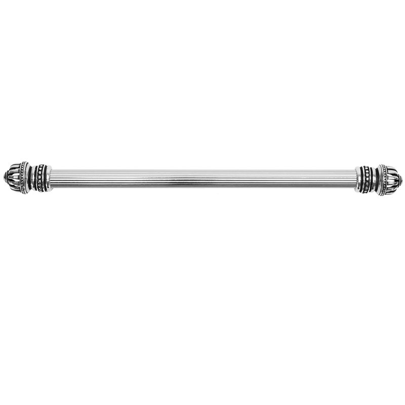 Cricket Cage 22 inches c.c. with 5/8 reeded center long pull small finial in Platinum, 18", Silver