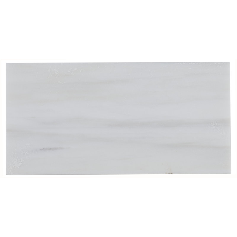 Marble Collection 6" x 3" Lightly Polished Natural Stone Field Tile in Contempo White
