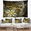 Tapisserie de fleurs jaunes orange fractal Floral-28485314