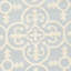 Tapis bleu clair / ivoire en laine touffeté à la main Ame-24824733
