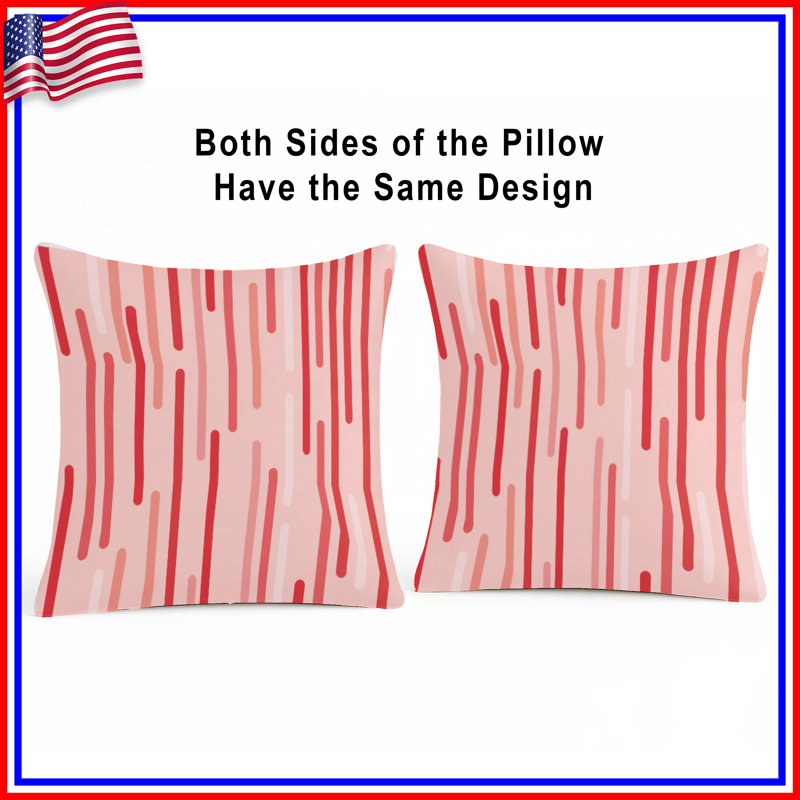 Coussin Red Stripes, 16 x 16 inches