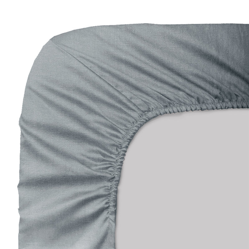 Meloy 100% Linen Flat Sheet, 140 x 190 cm, Silver