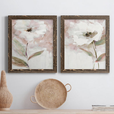 Summer Bloom I - ensemble de 2 peintures sur toile encadrées