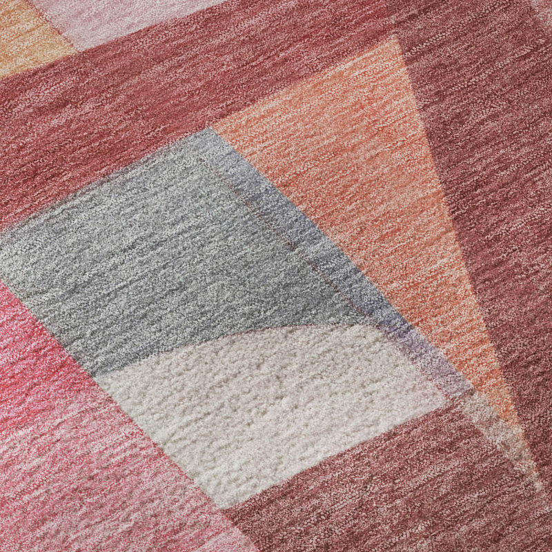 Tapis abstrait lavable à la machine de qualité supérieure AMF1757, Rectangle 1 pi 8 po x 2 pi 6 po