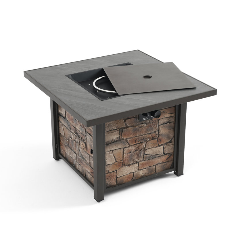 24" H X 36" W Propane Outdoor Fire Pit Table With Cover