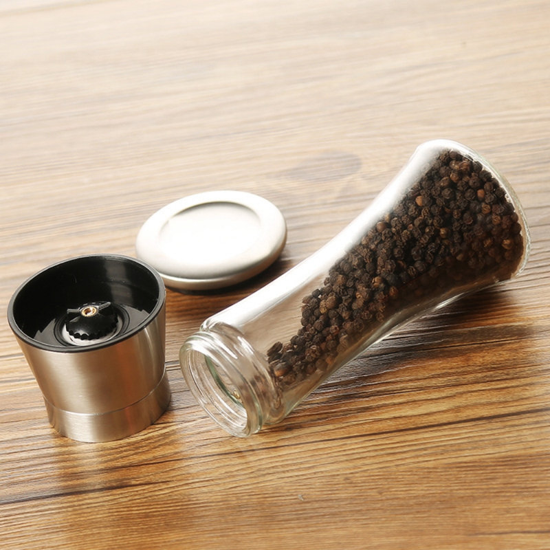 Stainless Steel Salt And Pepper Grinder Set Of 4- Adjustable Ceramic Sea Salt Grinder & Pepper Grinder