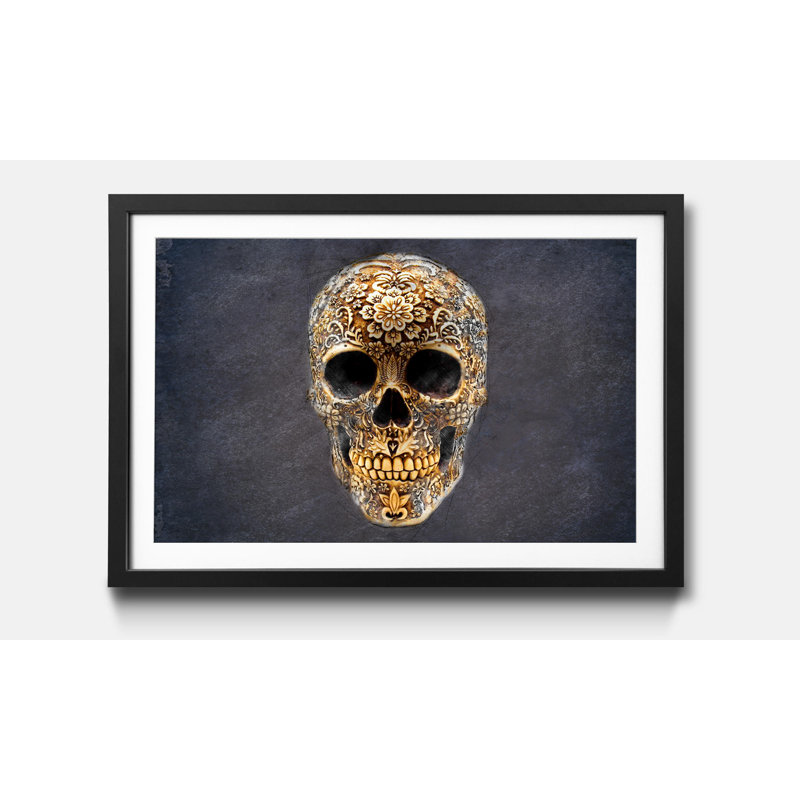 Happy Skull - Single Picture Frame Print, 40cm H x 60cm W
