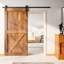 Porte de grange à panneaux en bois peint avec ensemble de quincaillerie d'installation-73160438-124390009