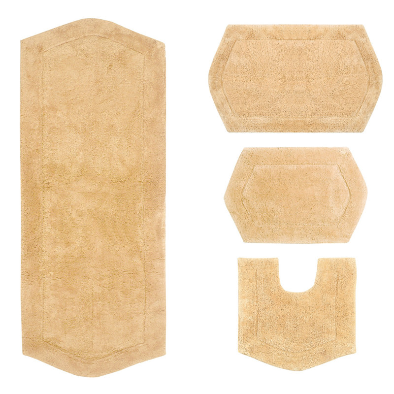 Ensemble de tapis pour salle de bain 4 pièces Morissette, Jaune