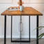 Jamir Solid Wood Top Metal Base Dining Table