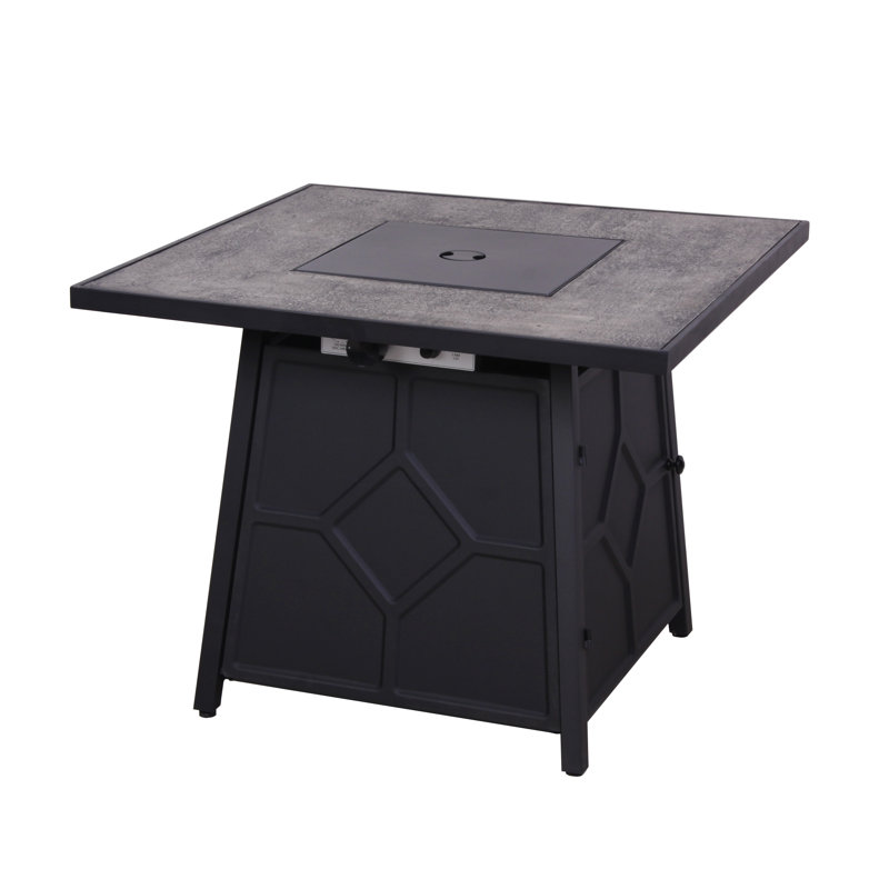 32-Inch Square Stone Gas Fire Pit Table